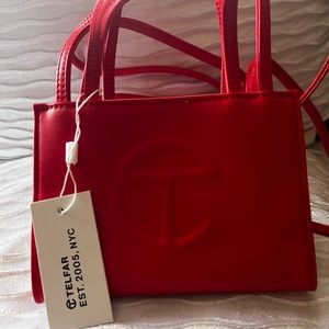 Ladies Brand new small Red TELFAR Bag 100% authentic